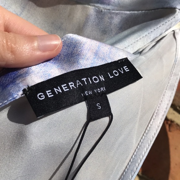 Revolve Generation Love Kaylee Printed Silk Blouse - Picture 11 of 16